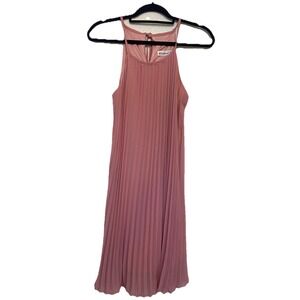 Ellames Womens Pleated Dress Pink Sleeveless Mini/short Size S‎